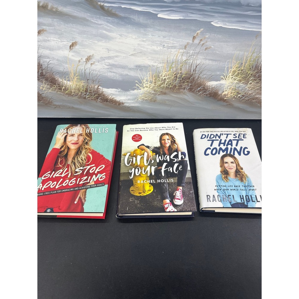Rachel Hollis Book Bundle Girl Wash Your Face Stop Apologizing Signed Hardcover